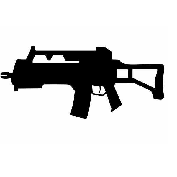 SVG Assault rifle silhouette vector image