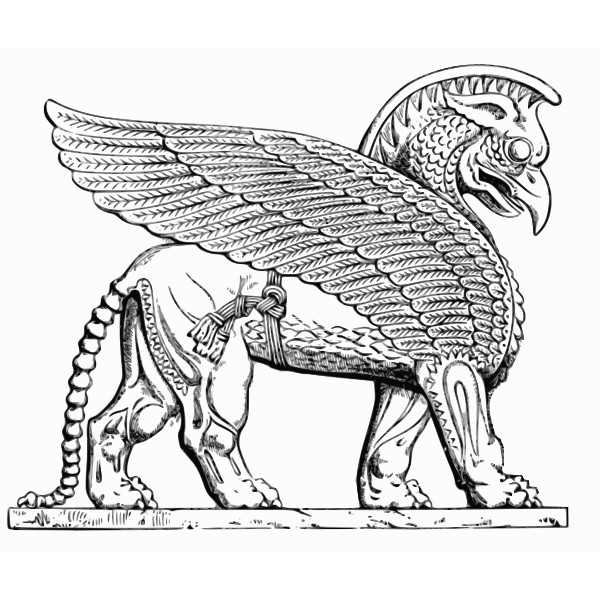 SVG Assyrian winged lion