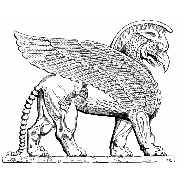 SVG Assyrian Winged Lion vector image