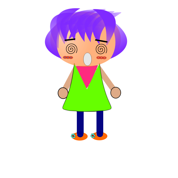 SVG Astonished cartoon girl