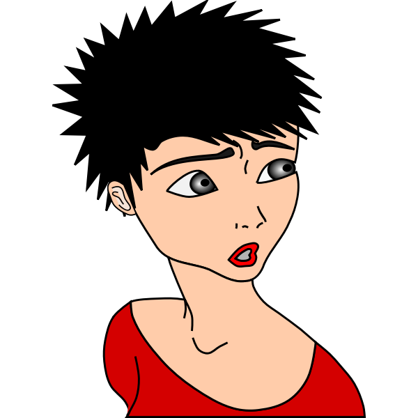SVG Astonished girl