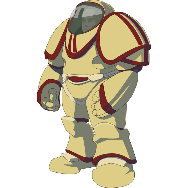 SVG Astronaut in space armor vector image