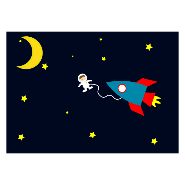 SVG Astronaut on space walk cartoon vector image