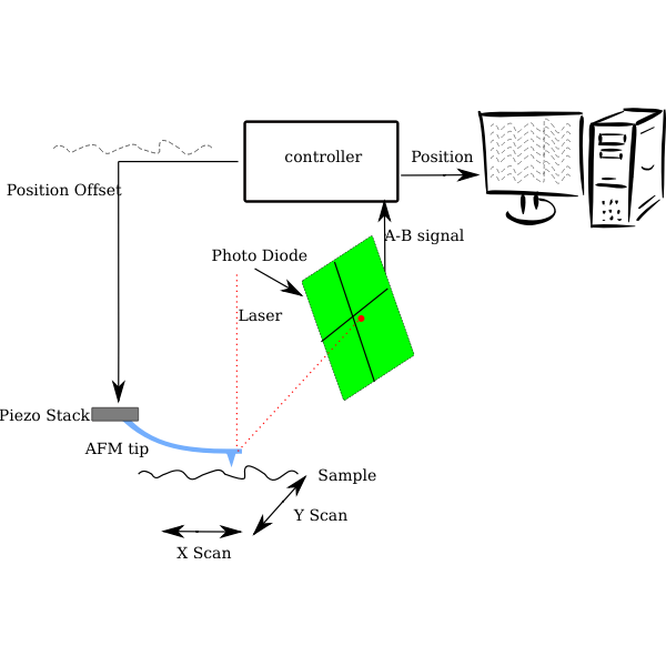 SVG Atomic Force Microscopy diagram vector image