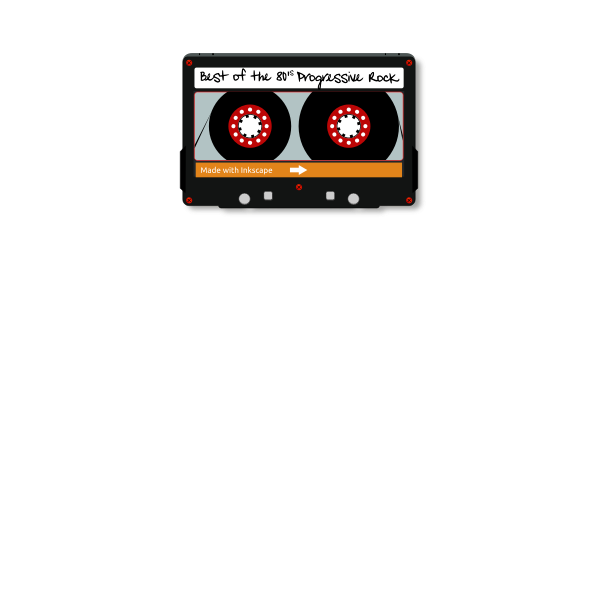 SVG Audio cassette with progressive rock music vector clip art