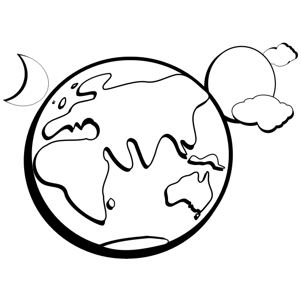 SVG Aussie earth outline vector drawing