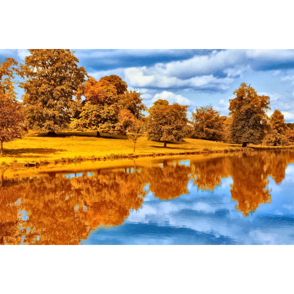 SVG Autumn By The Lake