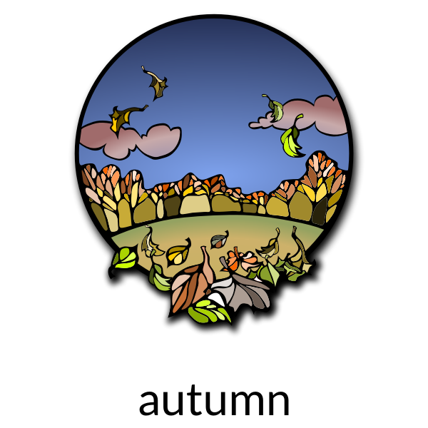 SVG Autumn scenery vector image