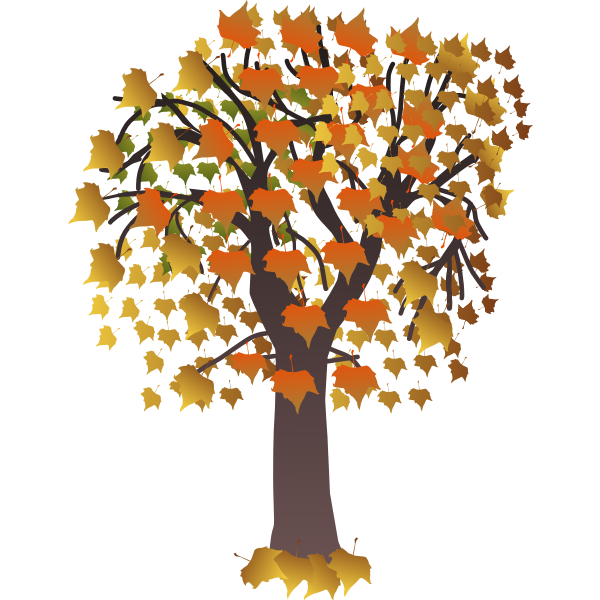 SVG Autumn tree branch vector clip art