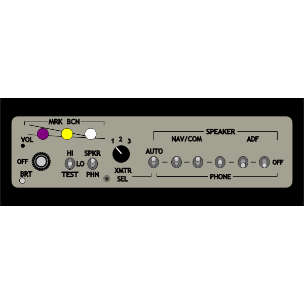 SVG Aviation audio panel vector graphics