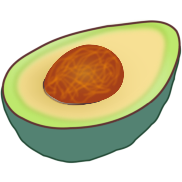 SVG Avocado cut in half vector clip art