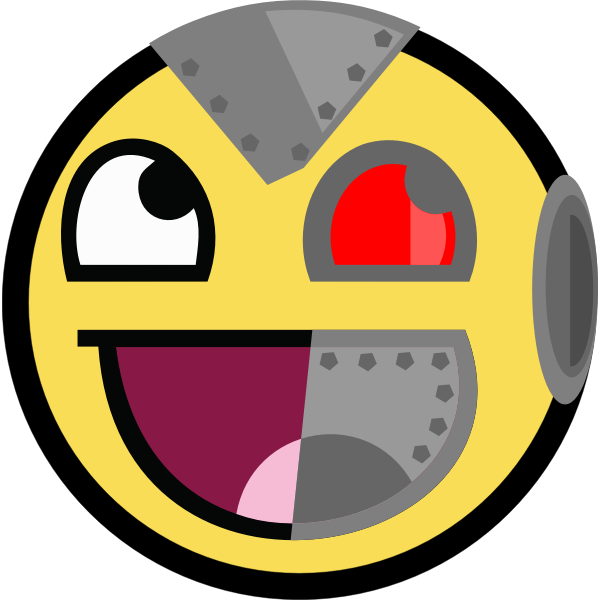 SVG Awesome cyborg smiley