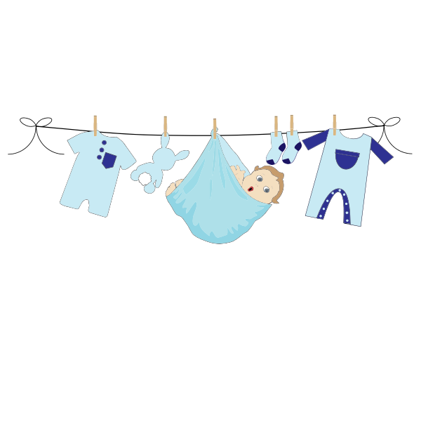 SVG Baby boy hanging on a clothesline