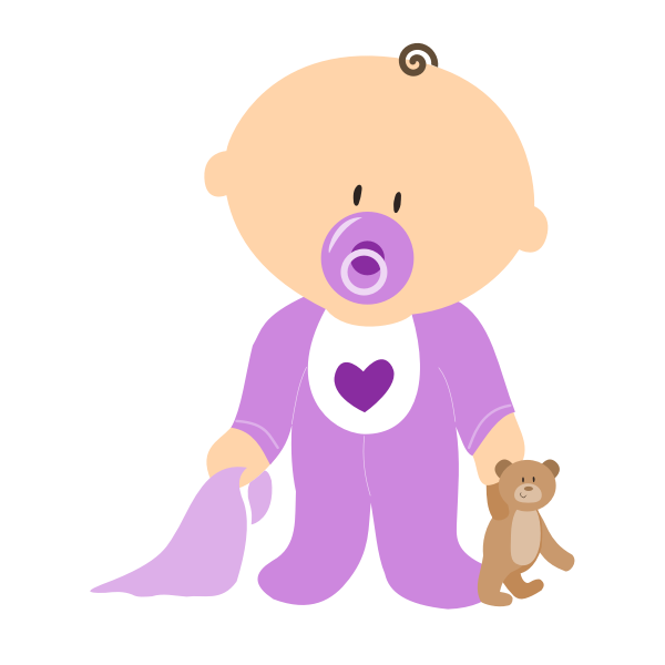 SVG Baby Boy Holding Teddy Bear Toy