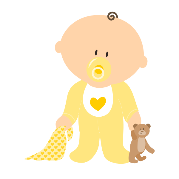 SVG Baby Boy In Yellow Clothing