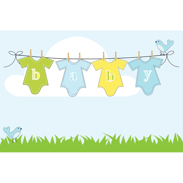 SVG Baby clothes on a clothesline