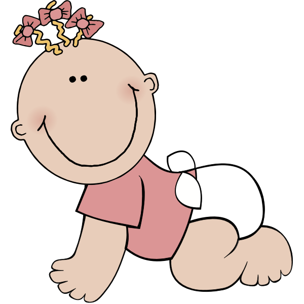 SVG Baby girl crawling vector graphics