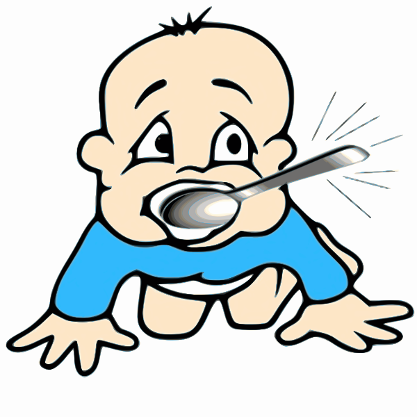 SVG Baby with silver spoon