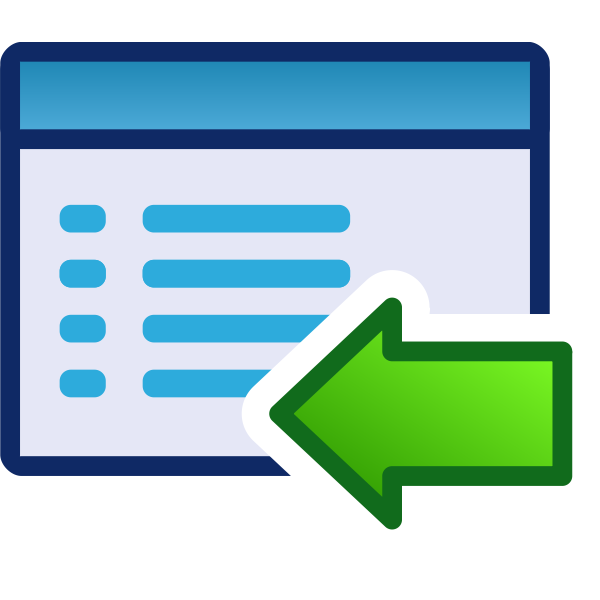 SVG Back or left green vector icon