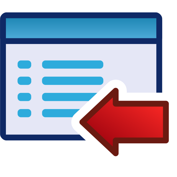 SVG Back or left red vector icon