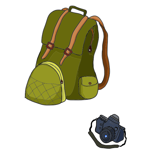 SVG Backpack and camera