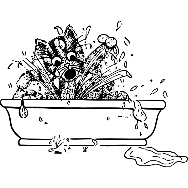 SVG Bad kitty in a bath
