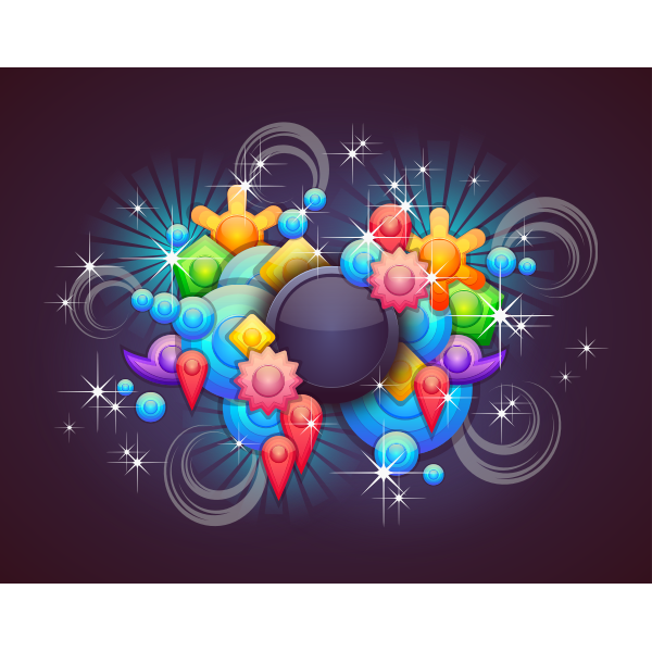 SVG Badge With Abstract Background 2