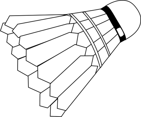 SVG badminton shuttlecock lineart