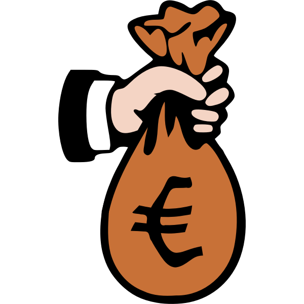 SVG Bag of Euros vector graphics