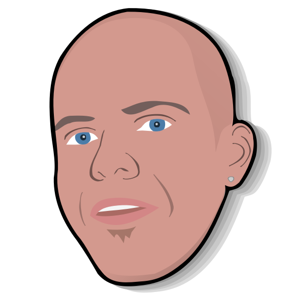 SVG Bald head man portrait vector image