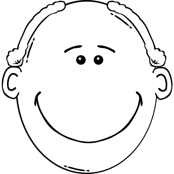 SVG Balding man smiling outline vector image