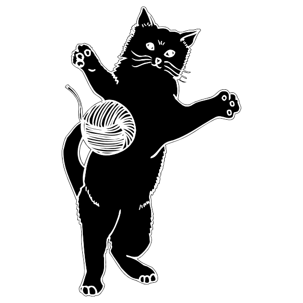 SVG Ball of yarn and cat
