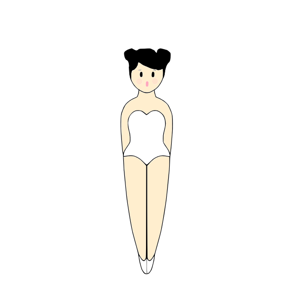 SVG Ballerina pencil pal in bathing suit