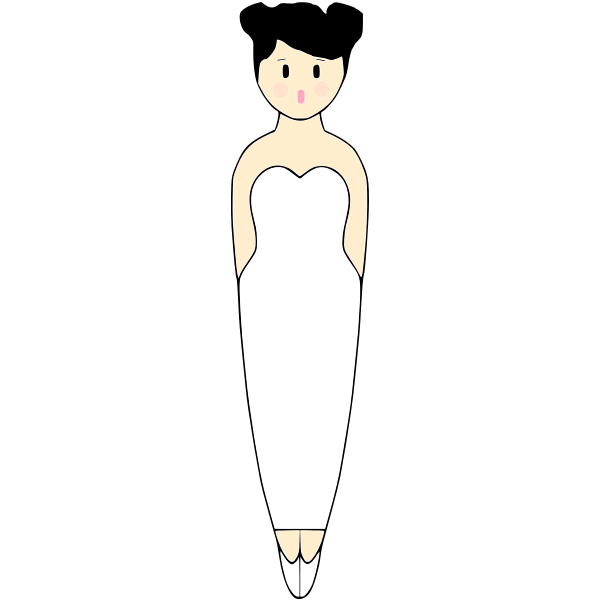 SVG Ballerina Pencil Pal in gown vector graphics