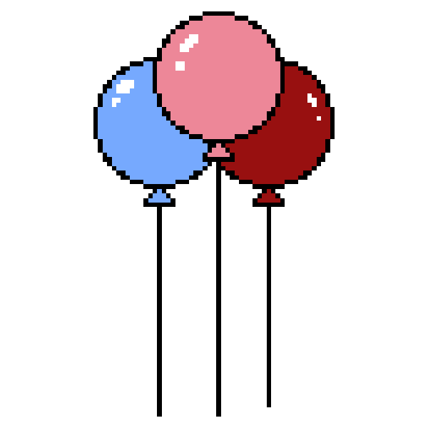 SVG Balloons in pixel style