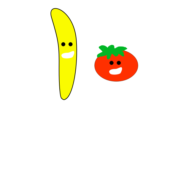 SVG banana and tomato