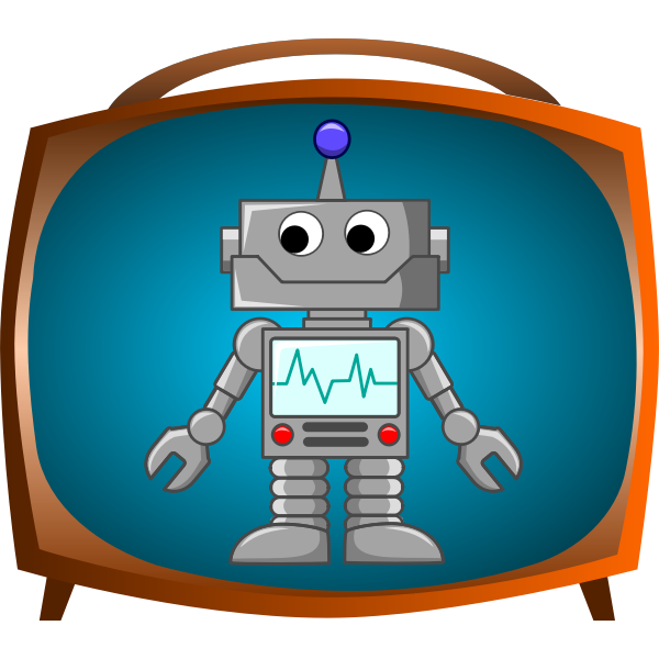 SVG Bandro robot on TV vector image