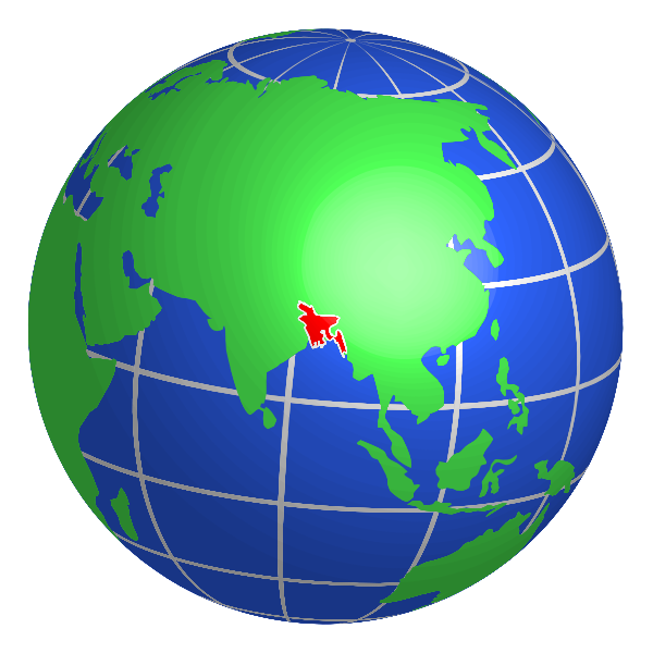 SVG Bangladesh on globe