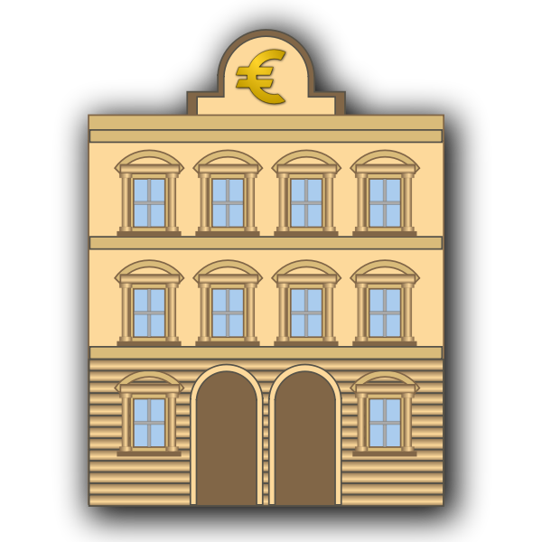 SVG Bank building illustration