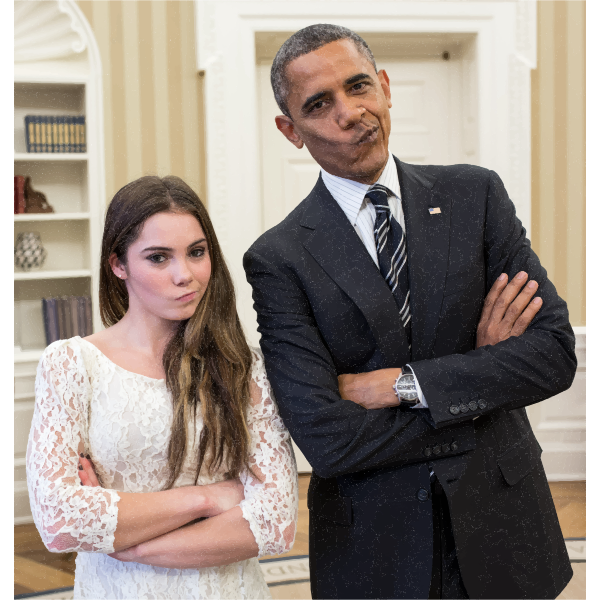 SVG Barack Obama With Artistic Gymnastic McKayla Maroney 2