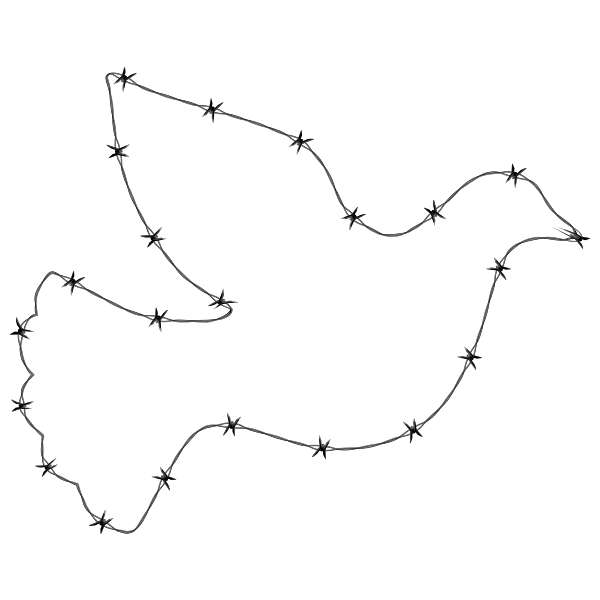 SVG Barbed wire peace dove