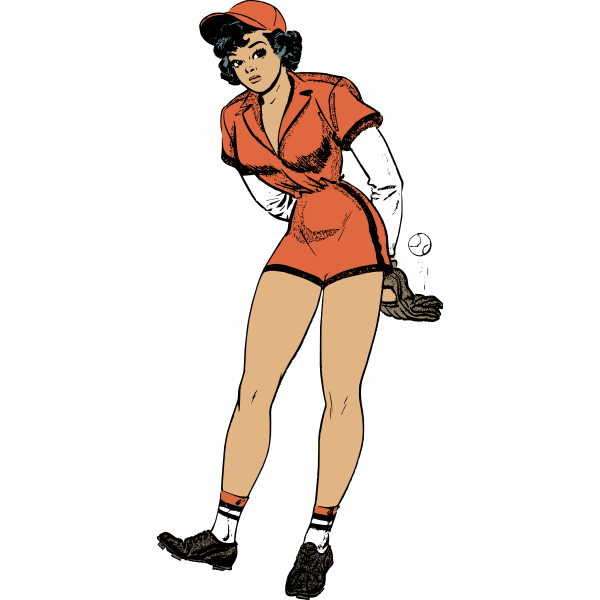 SVG Baseball girl pitcher