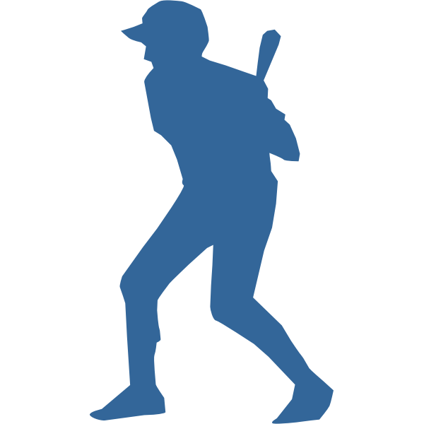 SVG Baseball player silhouette vector image