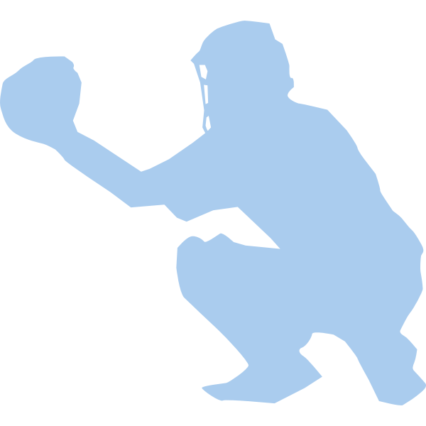 SVG Baseball player squatting silhouette vector image