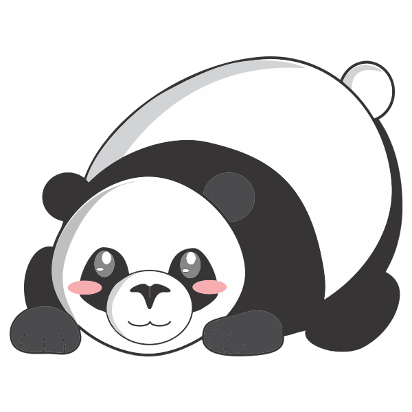 SVG Bashful Cartoon Panda