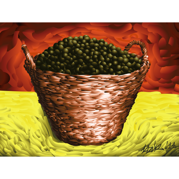 SVG Basket full of olives vector image