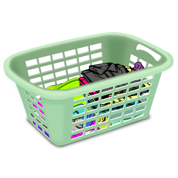 SVG Basket with dirty laundry vector clip art