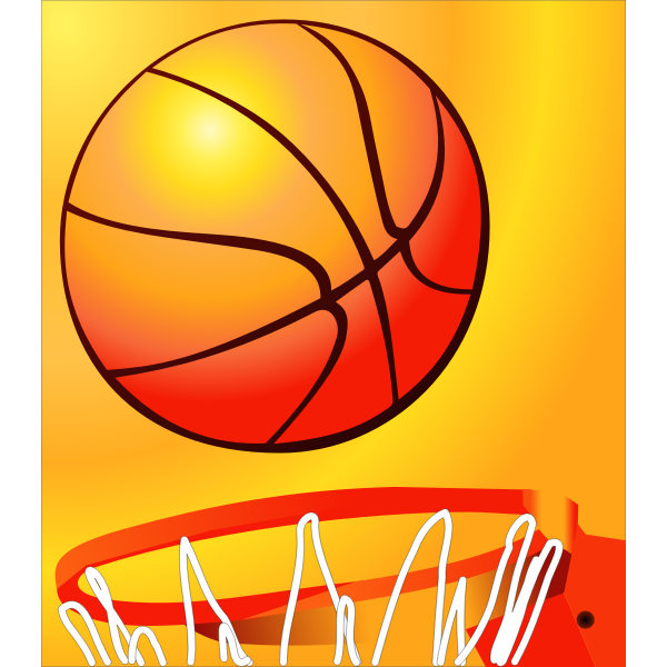 SVG Basketball about to enter a basketball hoop vector image
