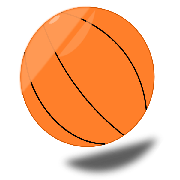 SVG Basketball ball with shadow vector graphics