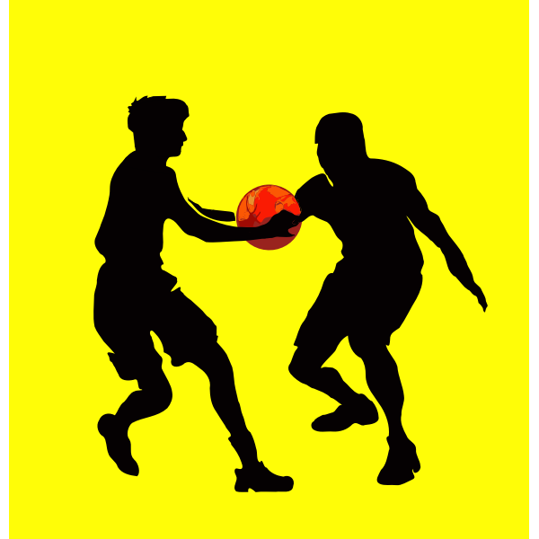 SVG Basketball game scene silhouette vector image